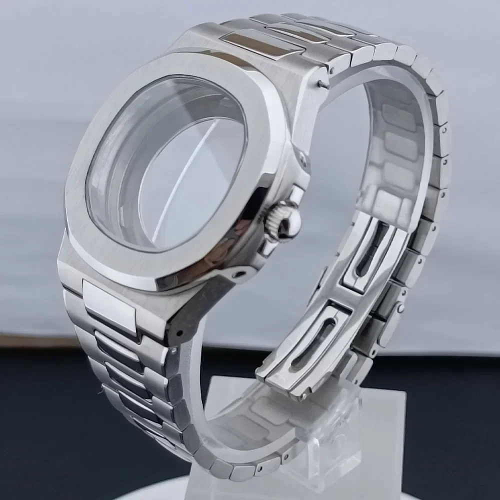 41mm Black Rose Gold Stainless Steel Case Strap suitable for NH35 NH36 movement 29.5mm Dial Diving Case Band Watch Accessories