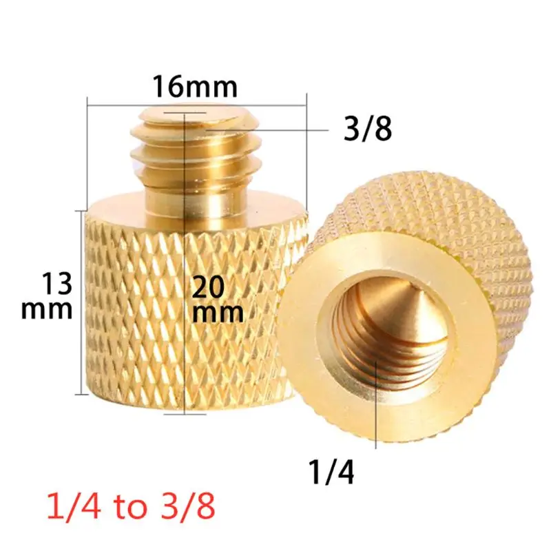 Metal Threaded Adapter 1/4 to 3/8 In Single Male Screw Adapter for Tripod Camera Dropshipping