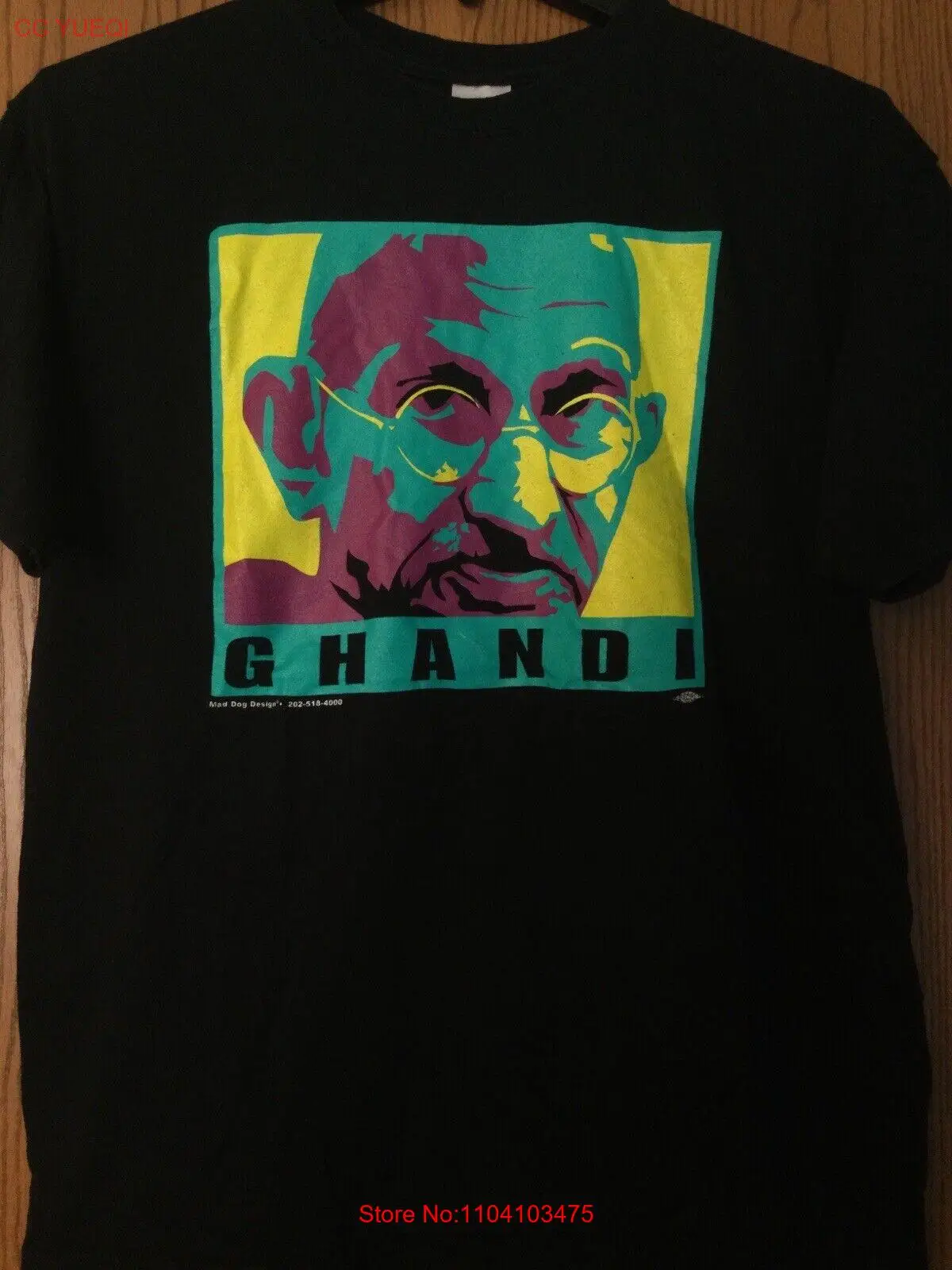 Ghandi - «Mad Dog Design» — черная рубашка — L