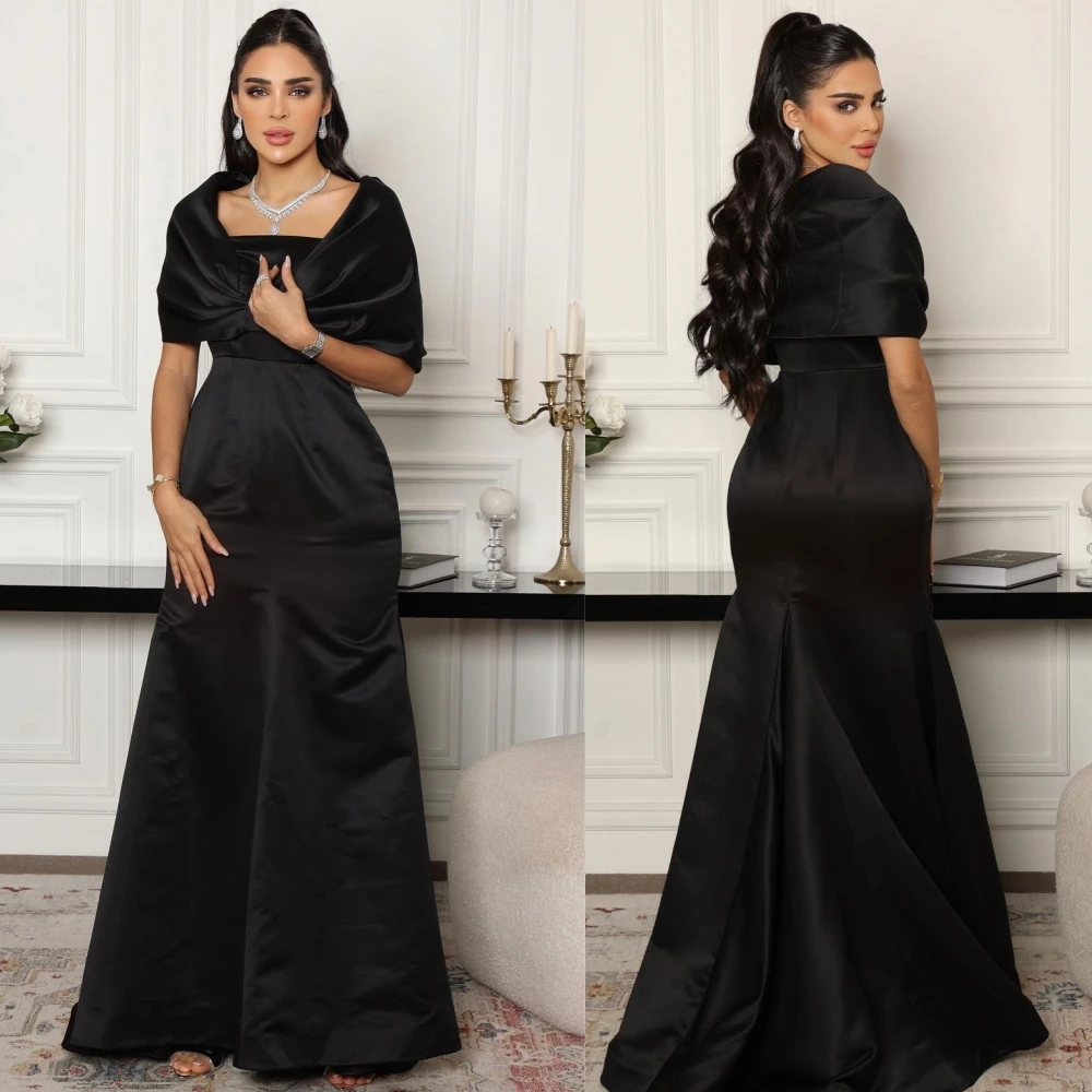 

Jiayigong Satin Pleat Evening Trumpet Off-the-shoulder Bespoke Occasion Gown Long Dresses Saudi Arabia