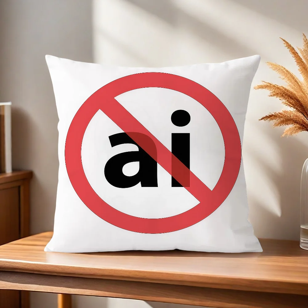No Ai Kissenbezug Kissenhülle für Zuhause, Sofa, Wohnzimmer, Büro, Café, Auto. – Detail 6