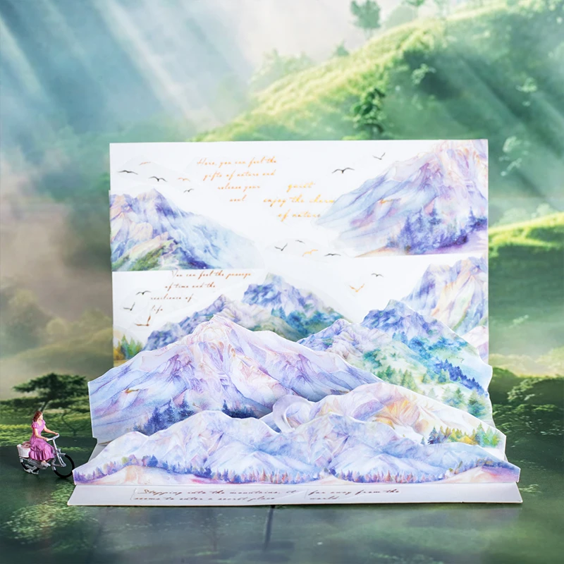 1Roll Retro Ink Landscape Washi Tape Hidden in the Forest Poetry Series Scrapbook Supplies Photo Frame DIY Decorative Stickers