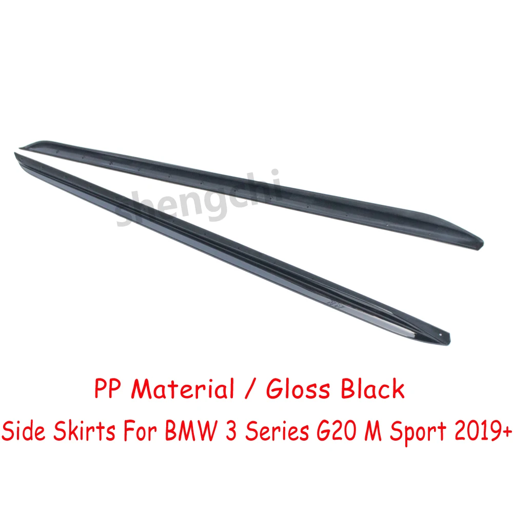 G20 Gloss Black PP Plastic Material Side Skirt for BMW 3 Series G20 Side Bumper Extensions M Sport 318i 320i 320d 330i 340i