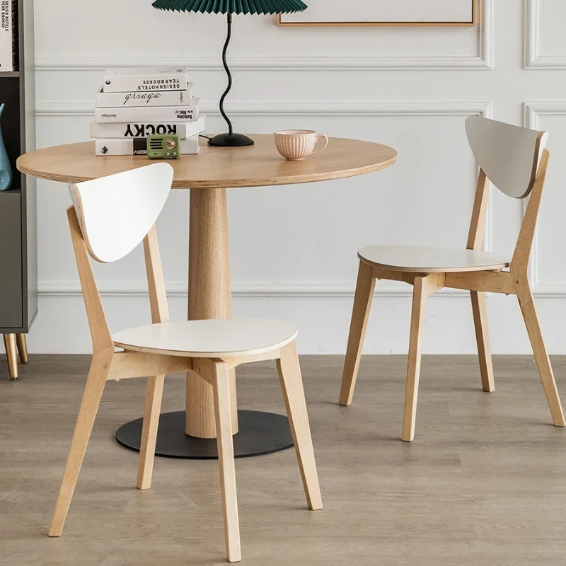 

Modern Minimalist Nordic Chair: Stackable Solid Wood Dining Chair, Multifunctional Office Seat, Reinforced Comfort for Home