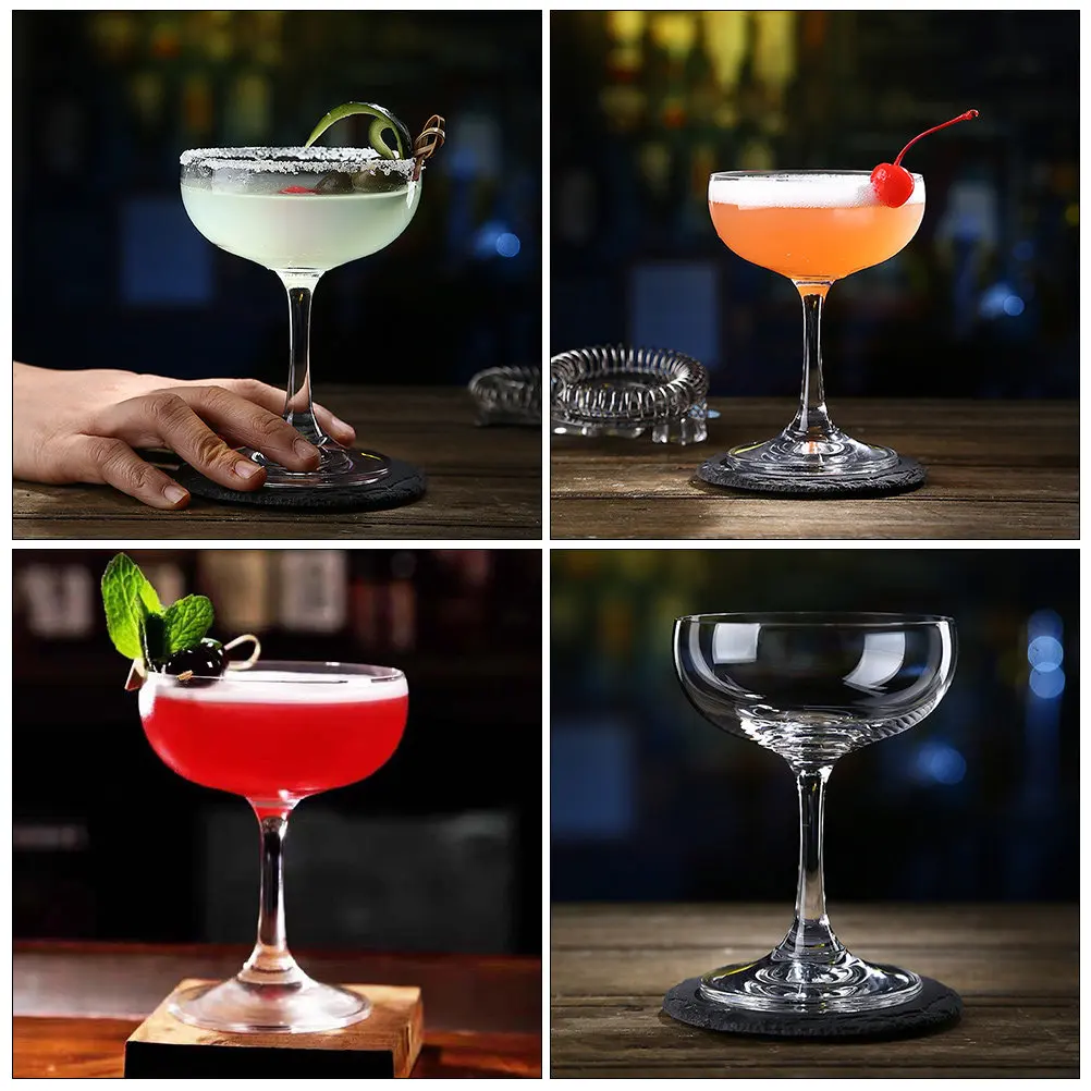 

2Pcs Vintage Glass Cocktail Cup Sturdy Wine Holder Party Bar Goblet Multi-Use Red Wine Cocktail Cup Party Supply