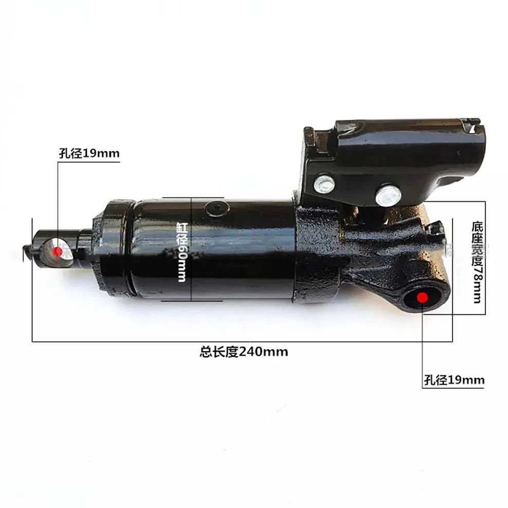 Hydraulic horizontal cylinder jack assembly 2tons stroke cross tube welded cylinder pump retracted jack parts