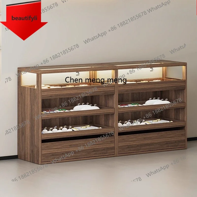 

Q181 Q181 Solid wood with lock jewelry display case Nakashimadai commercial glass storage cabinet