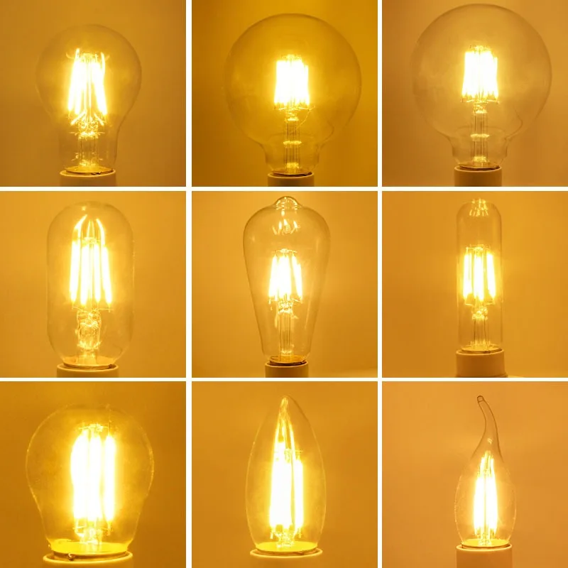 

Retro Vitange Edison Bulbs Filament Led Lamp E27 Dimmable Led Bulb G45/T45/A19 Chandelier Decoration Lighting