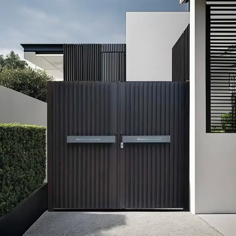Aluminum Swing Door Driveway Entrance Gates Powder Coated Grill Design Eco-Friendly Residential Outdoor Security Fence Garden
