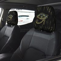 2 PCS Golden Egyptian Eyes Egypt Hieroglyphs Car Headrest Cover Universal Car Headrest Protector Soft Breathable Fit Most Sedan