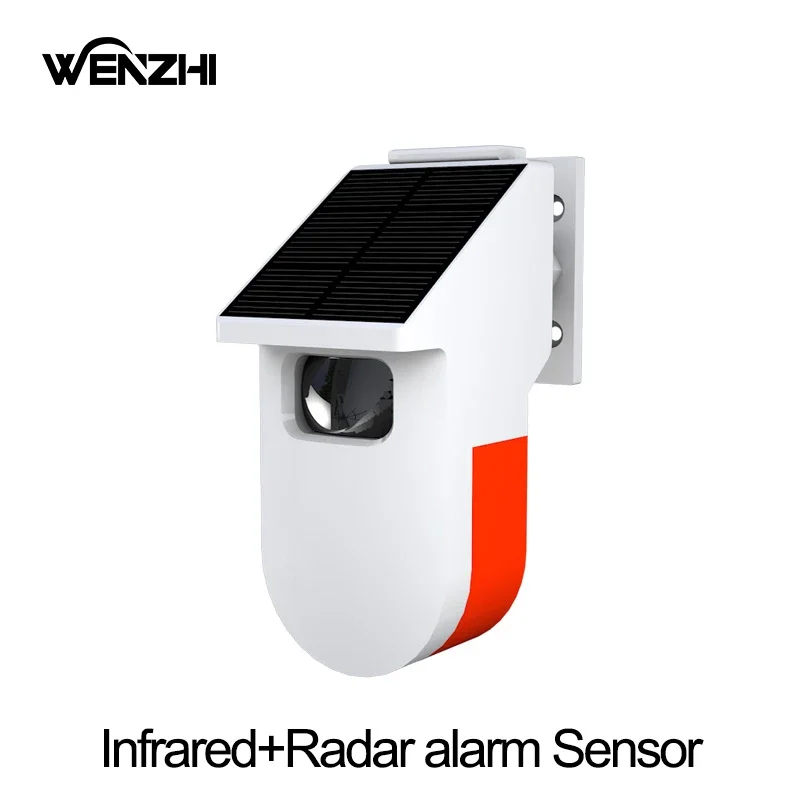PIR MicroWava Radar Home Motion Sensor Alarm 120DB RF433 Wireless Remote Control Anti-Theft Security System Outdoor Solar Panel