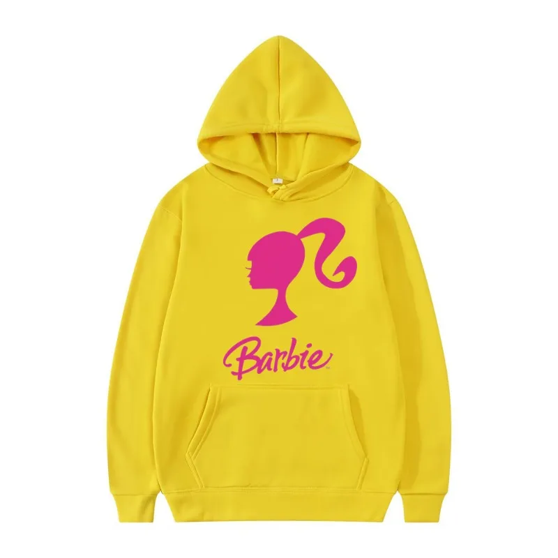 Disney Casual Pullover Cartoon Anime Barbie Princess Women Hoodies Autumn Winter Pink Couple Sweatshirts Clothes Tops