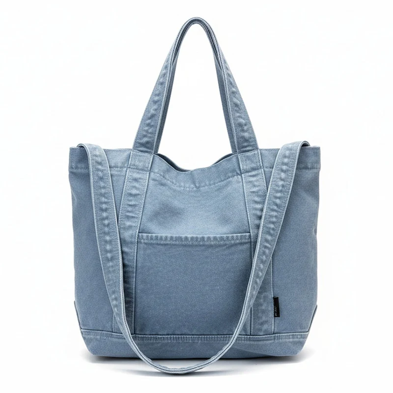 Thick washed cotton single shoulder crossbody bag, versatile storage, large capacity commuting art canvas bag tote ba