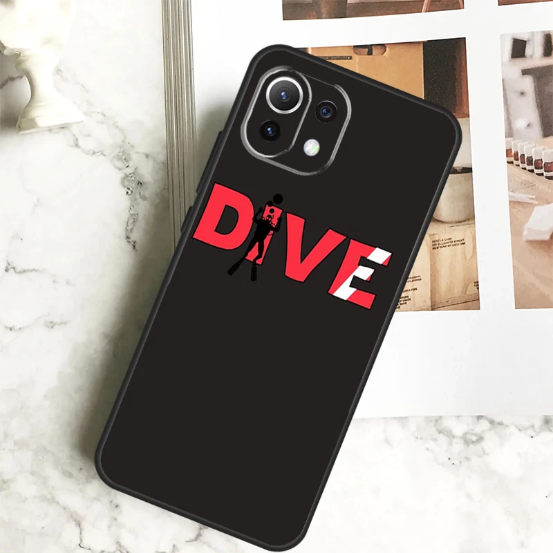 Dive Scuba Diver Shark Diving Flag Case For Xiaomi 13 14 Pro Ultra 12 13 Lite 11T 12T 13T POCO F5 M6 X3 X5 X6 Pro F3 M5s Cover