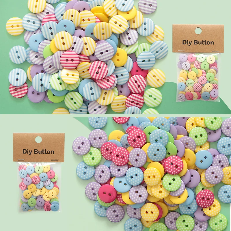 

15.0MM Colorful Buttons Diy Handmade Material Package Creative Button Stickers Cute Colorful Fashion Buttons