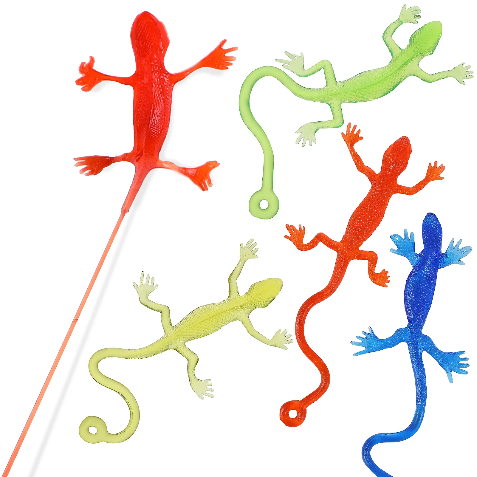 5 Pcs Vent Lizard Sticky Lizards Stretchy Toys Props Hands For Wall Ornaments Class