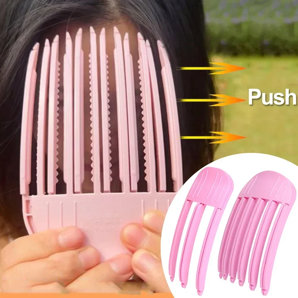 2pcs Fashion Fluffy Hairpin Curling Bangs Clips Hair Roots Volumizing Women Curling Fixed Shape Clips Wind Sculpting Hair Combs