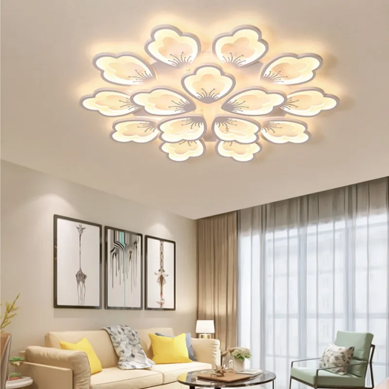 Modern Led Petal Chandeliers Lamp for Living Room Bedroom Study Room Home Interior Lighting Ceiling Chandeliers