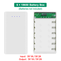 6*18650 Battery Storage Box Welding-free DIY Power Bank Case Dual USB Mobile Phone Charger Holder 5V 1A or 2A Output