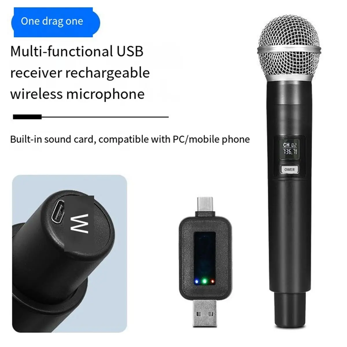 618 Mega Sale Wireless Phone Microphone Plug and Play USB PC Recording Mic for Smartphones Handheld