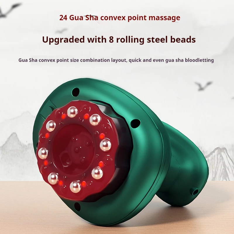 

3-in-1 Wireless Magnetic Gua Sha Massager with Heat & Cupping Therapy – 6-Level Adjustable for Pain Relief & Detox