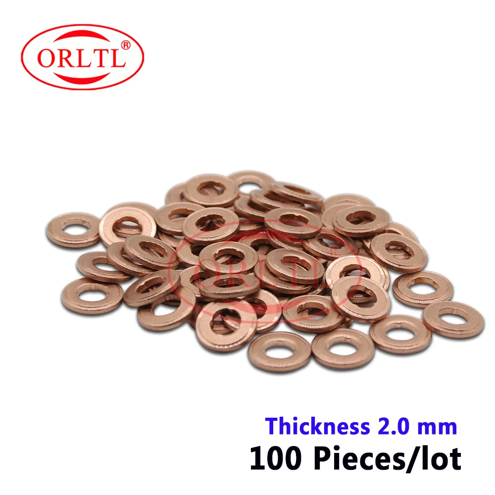 Diesel Injector For DELPHI SSANGYONG 100 PCS 7mm*15*3mm 9001850C Nozzle Copper Washer 9001-850C Rings 9001 850C EJBR04501D