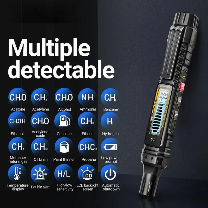 Combustible Leak Detector Natural Air Tester Stick With Audible And Visual Alarm Combustible Air Sensor Tester For Indoor