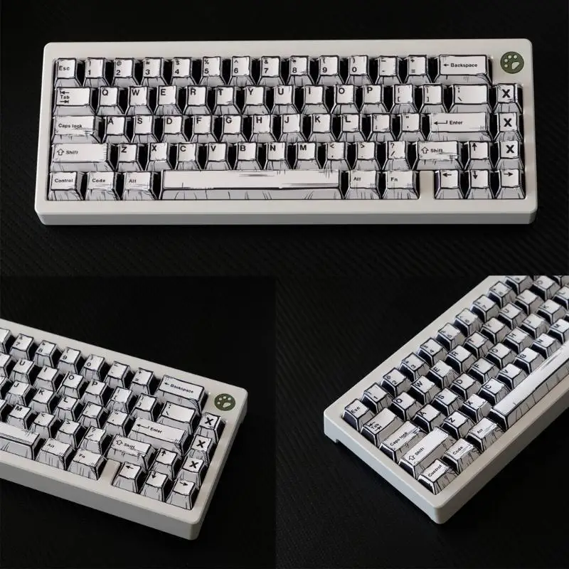 652F 149PCS Keycaps Unique Black And White Keycap Set Fade Resistant PBT