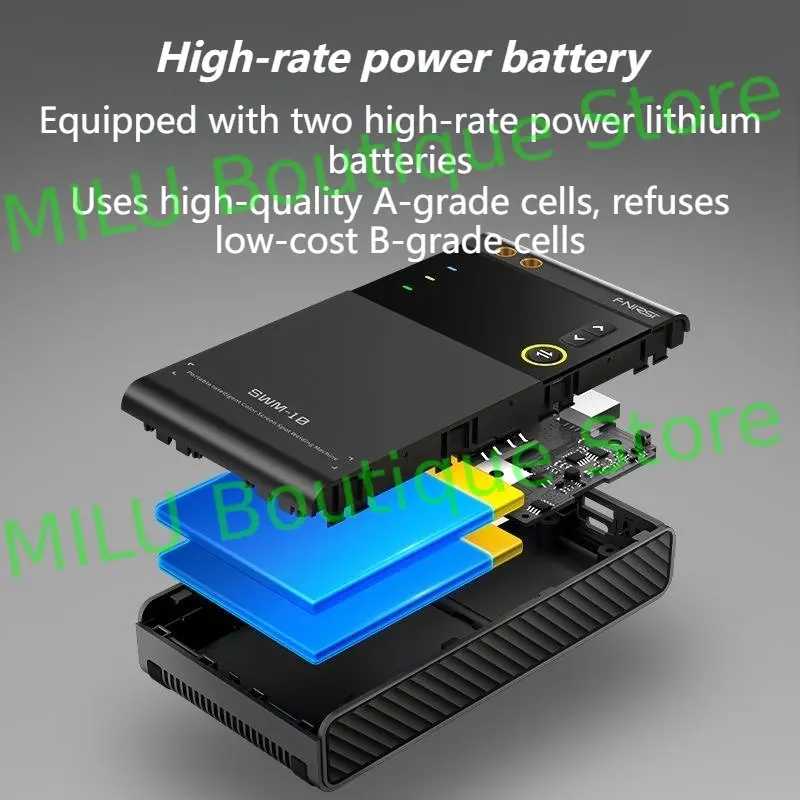 FNIRSI SWM-10 Welding Machine Portable Battery Spot Welding Adjustable MAX 0.25mm 5000mah 18650 Battery Nickel Sheet Iron Sheet