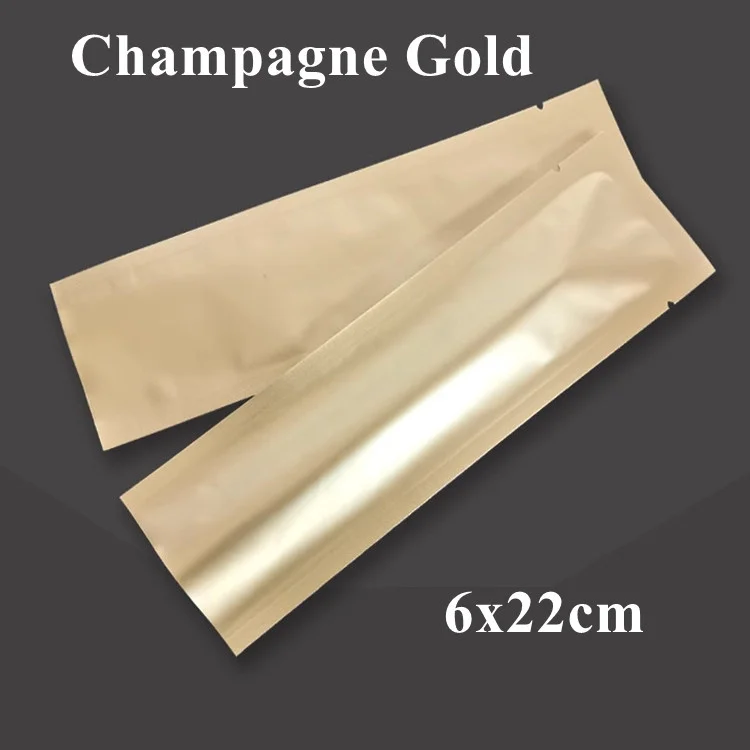 100PCS Open Top Aluminum Foil Bag DIY Logo Needle Eyeliner Pen Nail Brush Coffee Powder Spice Shampoo Long Heat Sealing Bags