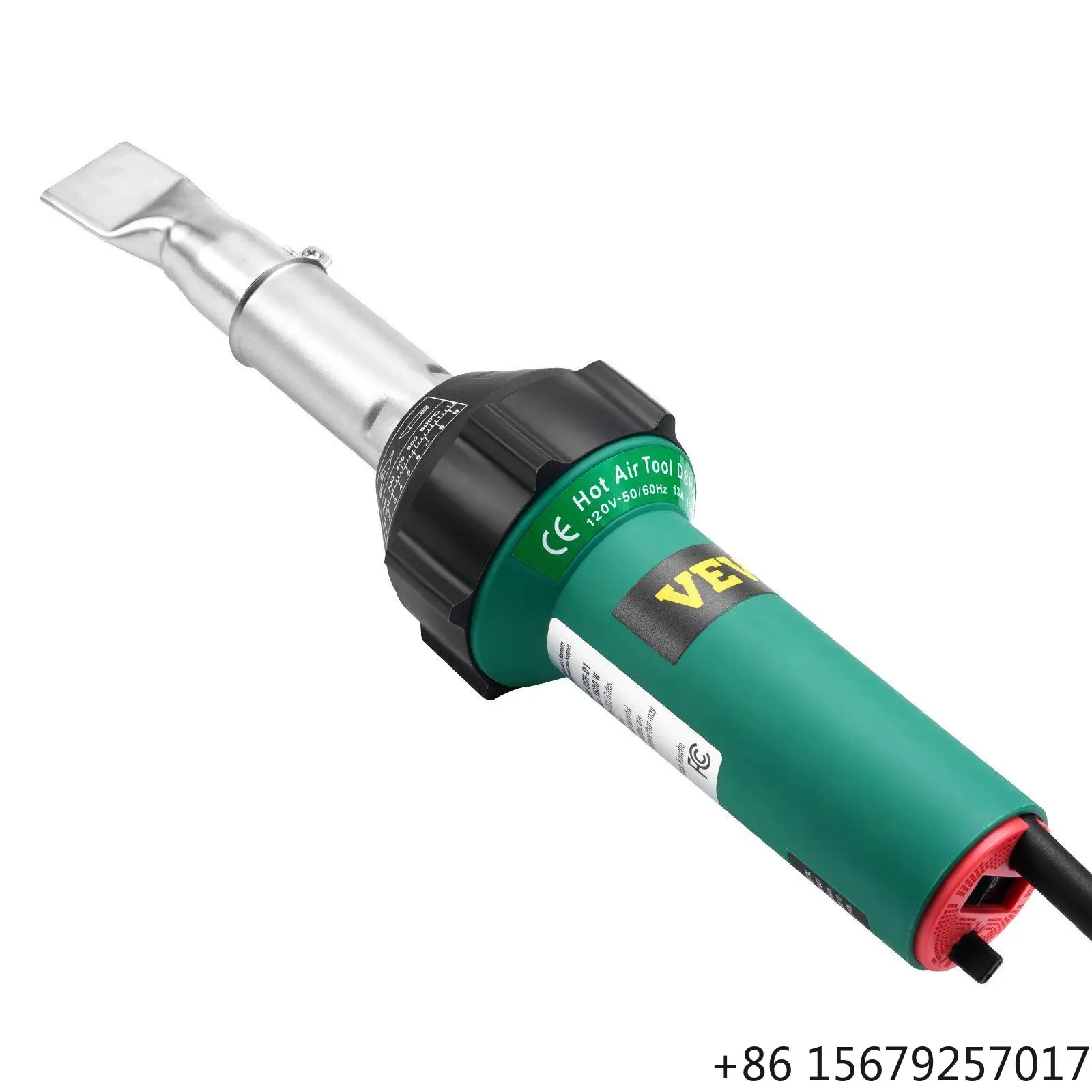 1600W  Hot Air Plastic Welder PVC TPO Vinyl 11 Accessories Heat Gun Torch 230V 50/60Hz D0100HRI6S8