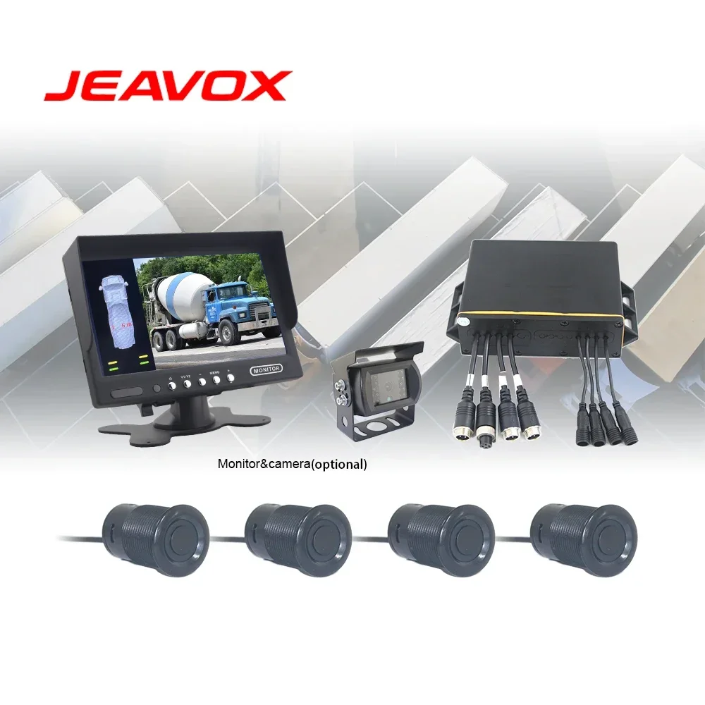 Car Reversing Aid Radar with Monitor Truck Assistant Park Radar Backup Reverse Camera Parking Sensor System for Truck Car