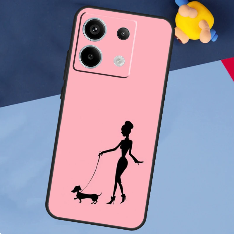 Cute Dachshund Sausage Dog Case For Xiaomi Redmi Note 13 Pro 12 11 8 9 10 Redmi Note 12S 11S 10S 9S 10C 12C 13C Cover