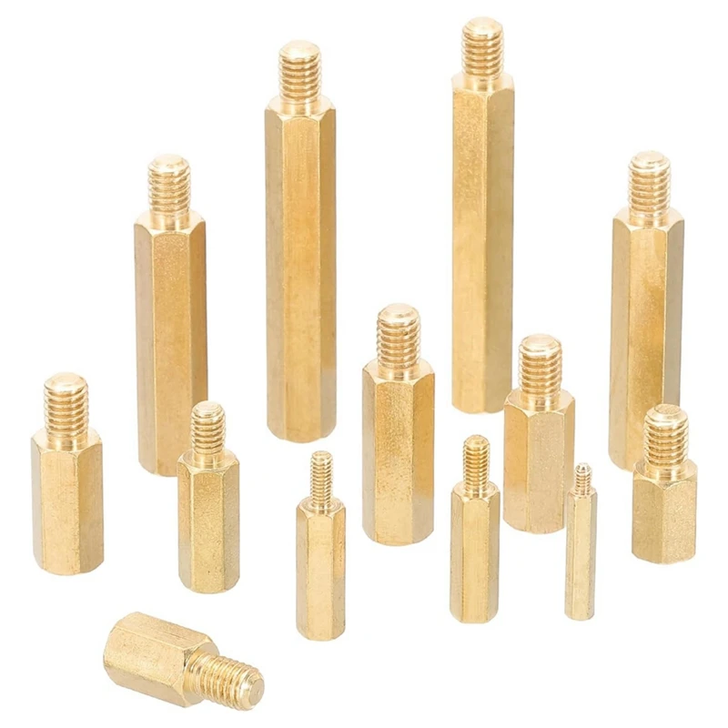 Viti di supporto WISH M2+3 mm, kit combinato dadi per viti con rondella di supporto in ottone esagonale da 240 pezzi maschio-femmina, oro