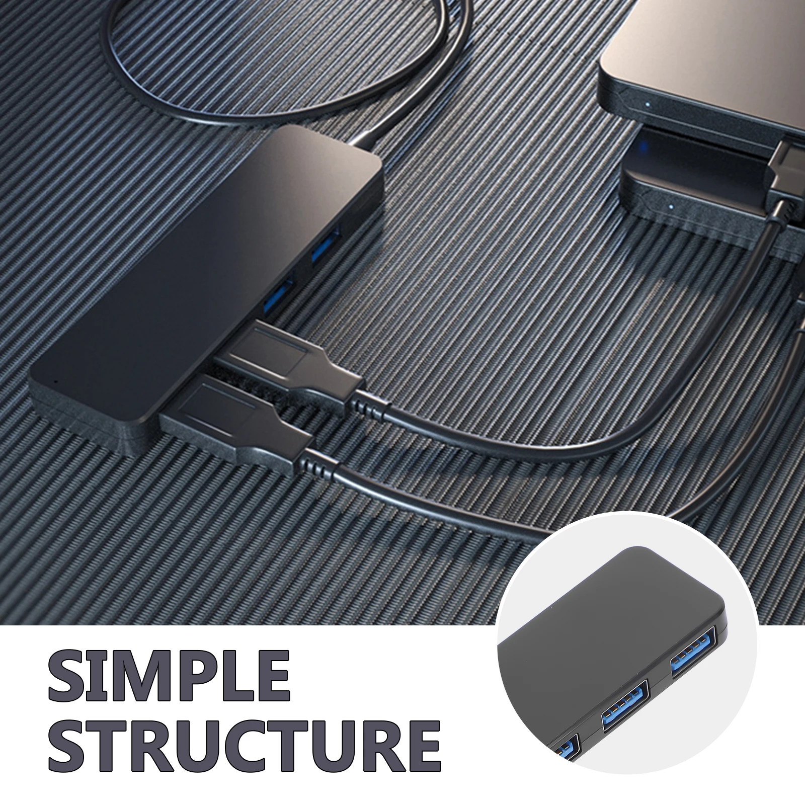 

4 Port 3.0 Portable Multi-Port Adapter For Computer Laptop Expansion Dock Support 6Tb Hard Drive Plug Play No Driver Required