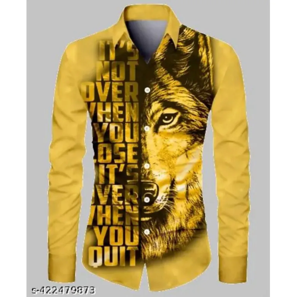 남성용 동물 늑대 악마적인 패턴 셔츠 3D 캐주얼 프린팅 긴팔 셔츠 남성 캐주얼 패션 힙합 유니섹스 의류