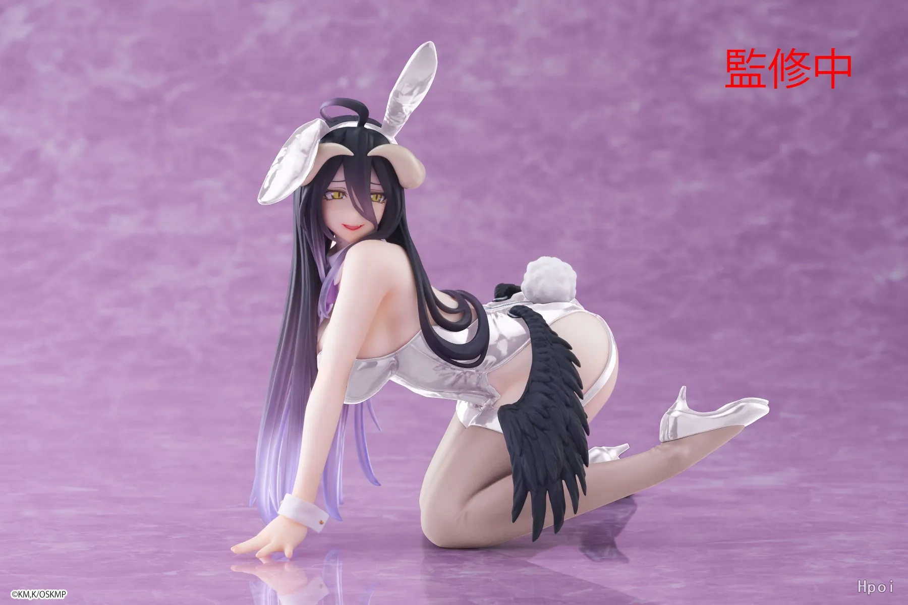 12CM Anime Overlord Albedo Figure Cute Table Pottery Bunny Girl Style Ver Kneeling Model Toy Doll Action Figure