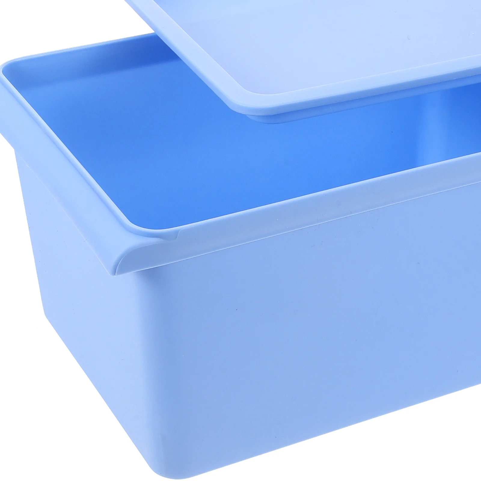 Pequena caixa de armazenamento de plástico organizador de mesa retangular grande capacidade borda lisa material pp para escritório estudo em casa