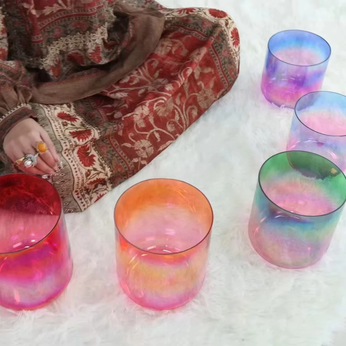 Crystal Soul Alchemy Crystal Singing Bowl, Single Bowl, 5 Elements Theme, Reiki Energy Sound Bath Healing, New Design