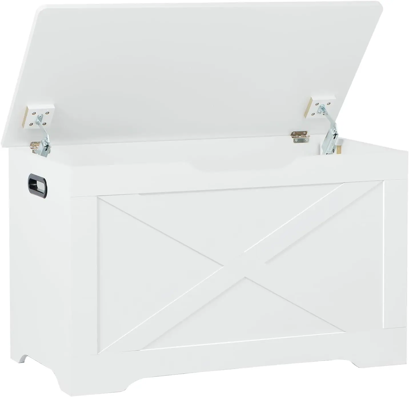 

Storage Bench with Safety Hinges, 31.5" Wide, White, for Entryway Living Room
