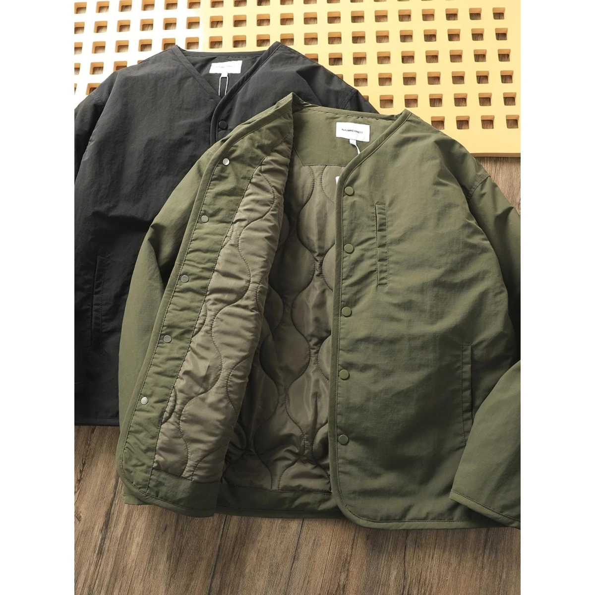 

Men's Winter Thiened Cotton Jaet Lightweight Warm Retro Loose Casual V-Ne Cotton Coat Polyester Fiber Long Sve Coat