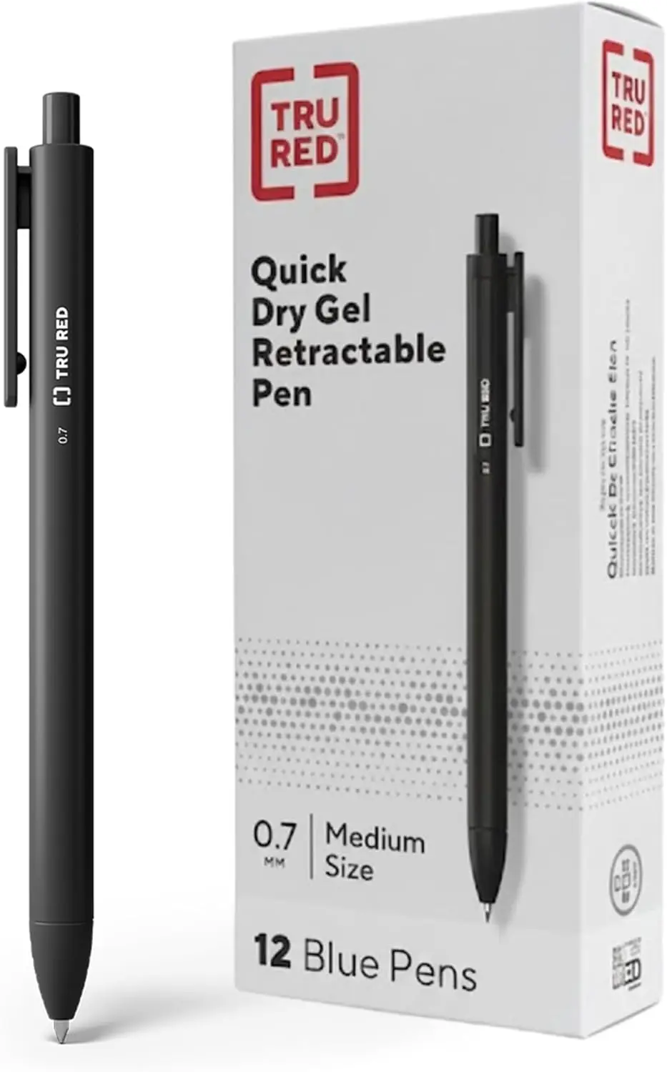 

Retractable Gel Pens, 0.7mm Medium Point, Black Ink, 12-Pack – Quick-Dry for No-Smear Notes & Office Use