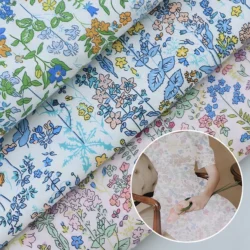 Playground Garden Flower Pattern Cotton Fabric for Sewing Women Handbag Dress Costume Girl Hairclip Design Accessories