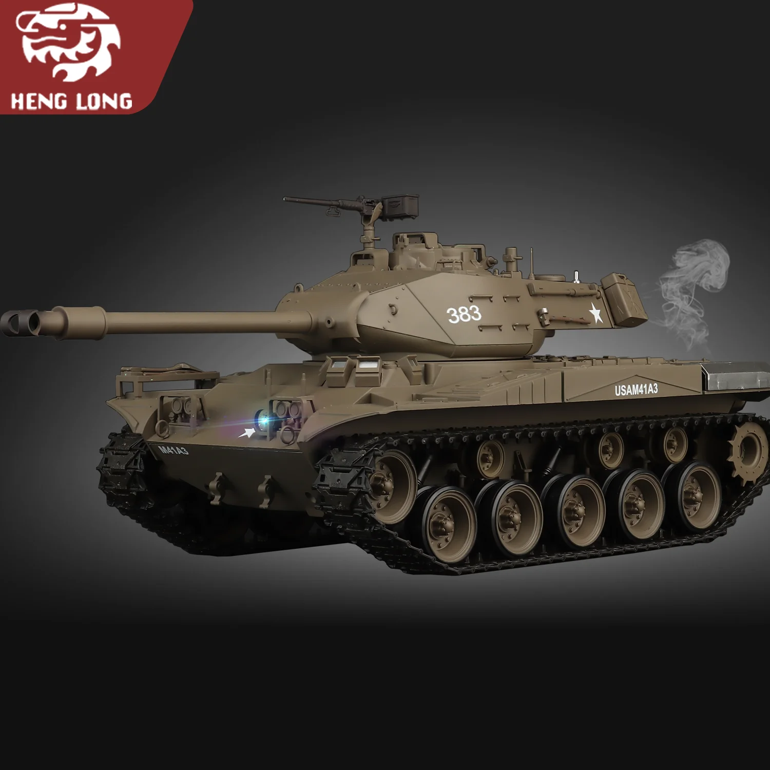 Heng Long rc tanks 1/16 US M41A3 Walker Bulldog tankmodel (volledig plastic basisver. & 320 °   Roterende torentje & TK7.0) nr.3839