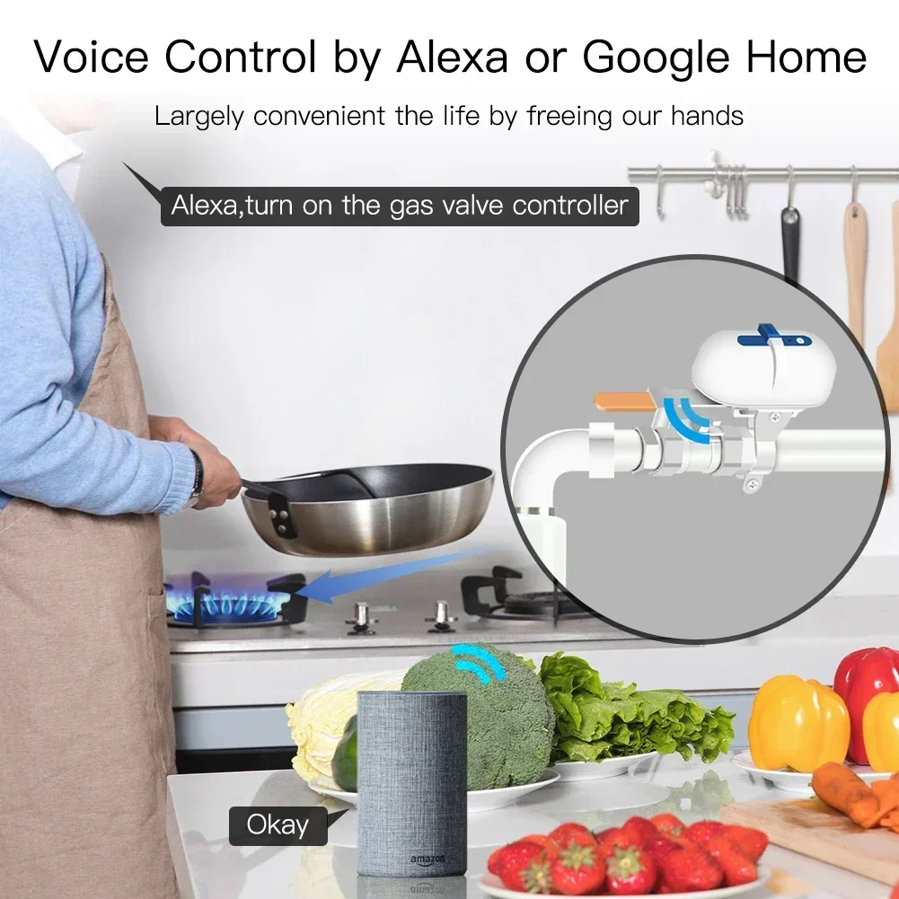 Imagem -05 - Tuya Água e Gasoduto Inteligente Controlador de Válvula de Desligamento Automático Wi-fi Zigbee Smart Life App Controle Remoto com Alexa Google Home