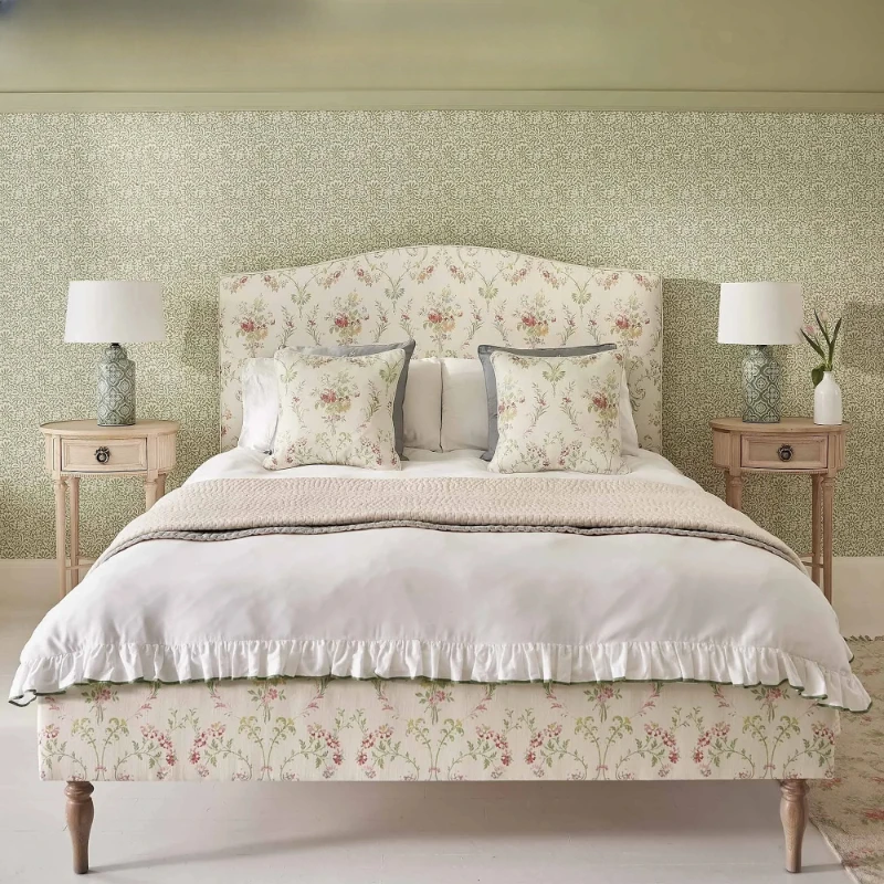 

Ja American Country Windsor Garden Flower Upholstered Bed 1.8 meters Double Bed