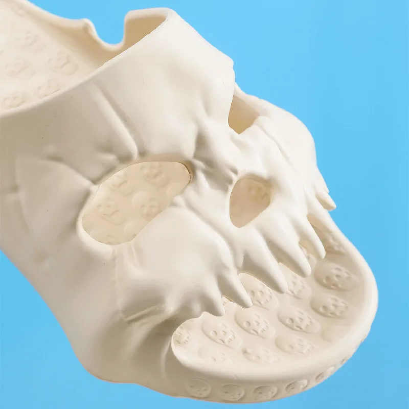 New Personalized Skull Design Men Slippers 2023 Summer Outdoor Fun Slides Thick Bottom of Beach Non-slip Leisure Women Sandals