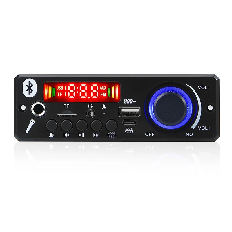 كفاءة 160 واط مكبر للصوت بلوتوث سيارة مشغل الصوت 12 فولت مشغل MP3 سيارة راديو FM وحدة TF USB Mic سجل (B)