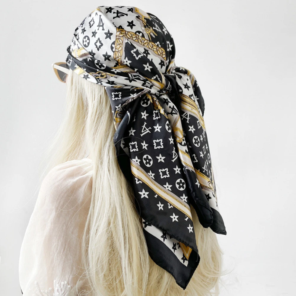 새로운 핫세일 패션 90X90cm 프린트 스퀘어 스카프 - Ascot Neck Scarf 리뷰 및 가격
