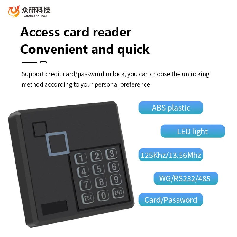 Imagem -04 - Impermeável Rfid Senha Porta Aberta id Card Keyboard Access Control Reader Uart Wiegand ao ar Livre Ip68 12v 125khz dc Rs232 e 485